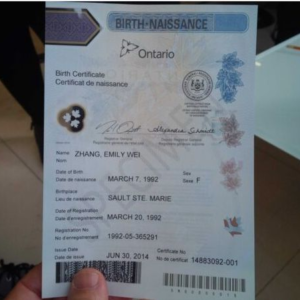 Comprar certificado de nacimiento canadiense