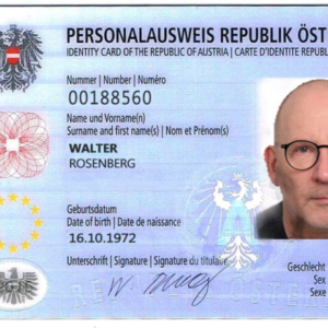 front side Austrian id card